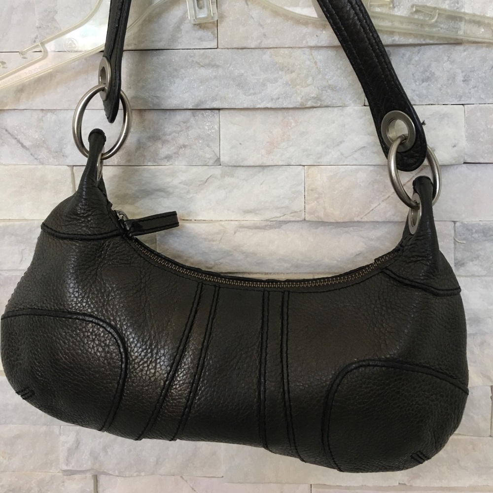 Banana Republic Black Pebbled Leather Shoulder Bag